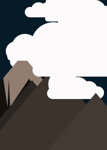 Ilustración Vectorial Montañas Panorámicas Contra Cielo Formas Simples — Vector de stock