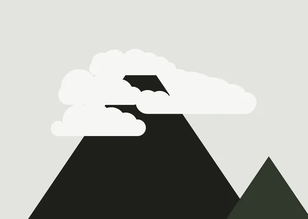 Ilustração Vetor Montanhas Panorâmicas Contra Céu Formas Simples — Vetor de Stock