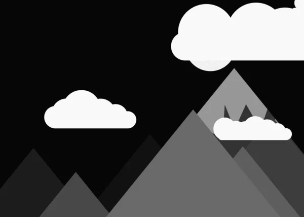 Vektor Illustration Der Panoramischen Berge Gegen Den Himmel Einfacher Formen — Stockvektor