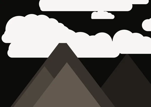 Ilustración Vectorial Montañas Panorámicas Contra Cielo Formas Simples — Vector de stock