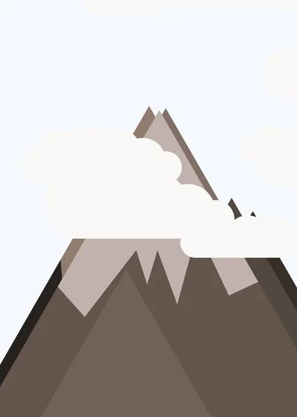 単純な形の空に対するパノラマの山々のベクトル図 — ストックベクタ