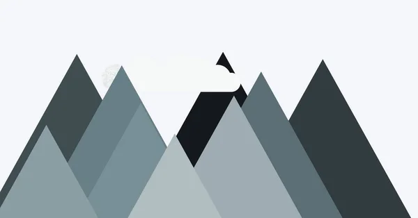 Ilustración Vectorial Montañas Panorámicas Contra Cielo Formas Simples — Vector de stock