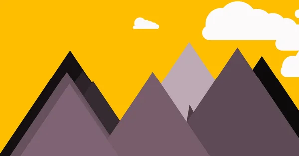 Vektor Illustration Der Panoramischen Berge Gegen Den Himmel Einfacher Formen — Stockvektor