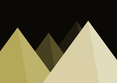 Basit formların gökyüzüne karşı panoramik dağların vektör çizimi