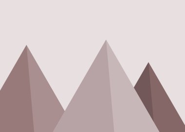 Basit formların gökyüzüne karşı panoramik dağların vektör çizimi