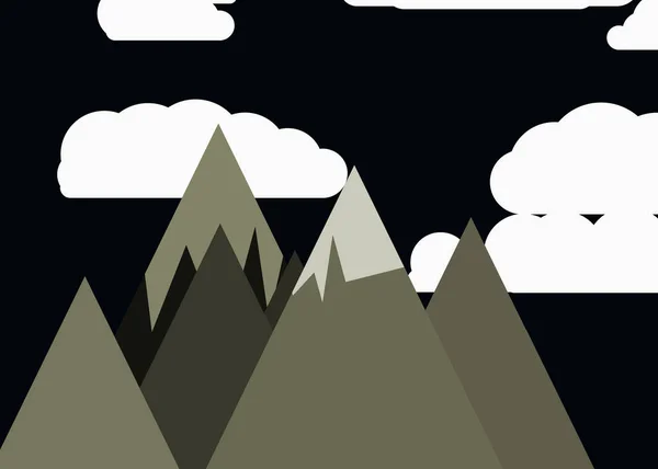 Ilustración Vectorial Montañas Panorámicas Contra Cielo Formas Simples — Vector de stock