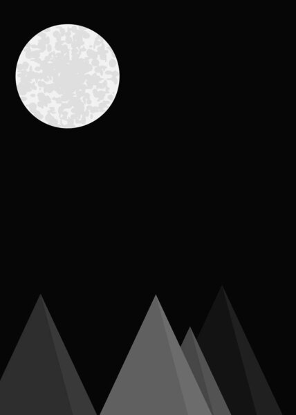 vector illustration of panoramic mountains against sky of simple forms