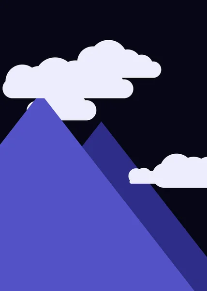 Ilustração Vetor Montanhas Panorâmicas Contra Céu Formas Simples —  Vetores de Stock
