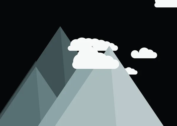 Ilustración Vectorial Montañas Panorámicas Contra Cielo Formas Simples — Archivo Imágenes Vectoriales