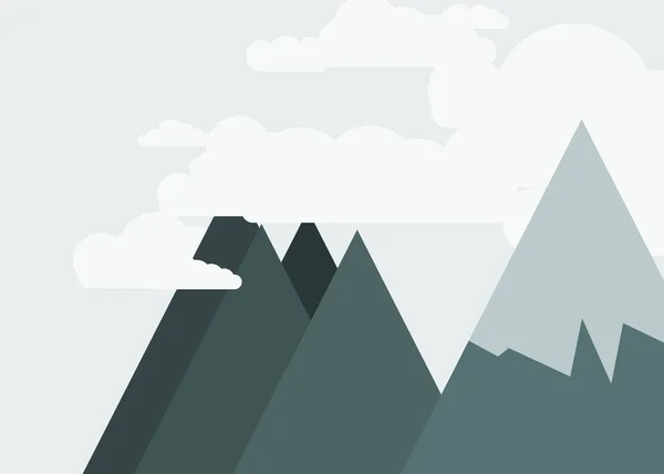 Illustration Vectorielle Des Montagnes Panoramiques Contre Ciel Formes Simples — Image vectorielle