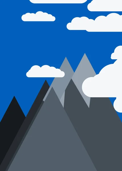 Ilustración Vectorial Montañas Panorámicas Contra Cielo Formas Simples — Vector de stock