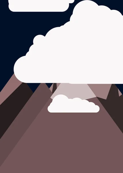 Ilustração Vetor Montanhas Panorâmicas Contra Céu Formas Simples — Vetor de Stock