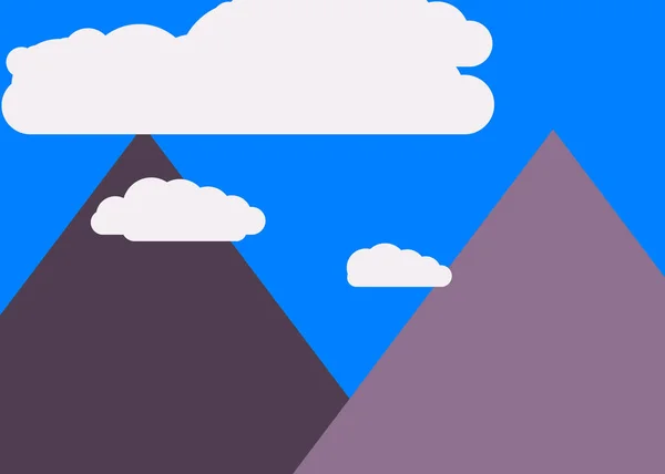 Ilustración Vectorial Montañas Panorámicas Contra Cielo Formas Simples — Vector de stock