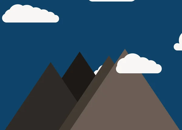 Illustration Vectorielle Des Montagnes Panoramiques Contre Ciel Formes Simples — Image vectorielle