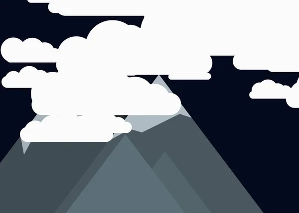 Illustration Vectorielle Des Montagnes Panoramiques Contre Ciel Formes Simples — Image vectorielle