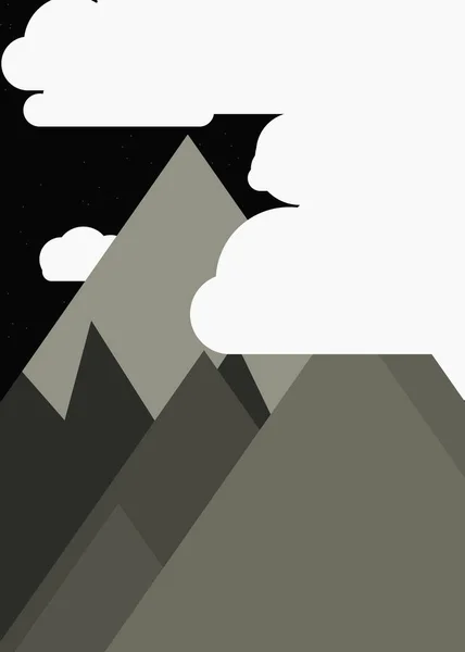 Illustration Vectorielle Des Montagnes Panoramiques Contre Ciel Formes Simples — Image vectorielle