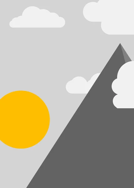 単純な形の空に対するパノラマの山々のベクトル図 — ストックベクタ