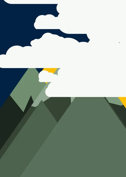 Ilustración Vectorial Montañas Panorámicas Contra Cielo Formas Simples — Archivo Imágenes Vectoriales