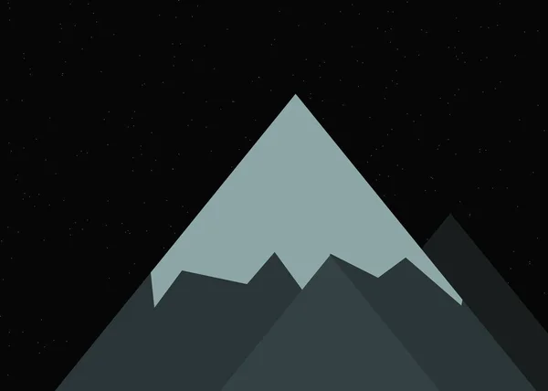 Ilustración Vectorial Montañas Panorámicas Contra Cielo Formas Simples — Vector de stock