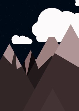 Dağlar panorama soyut rastgele yerleştirilmiş üretken sanat arkaplan çizimi