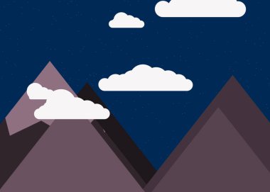 Dağlarla minimalist sanat vektör çizimi kavramı