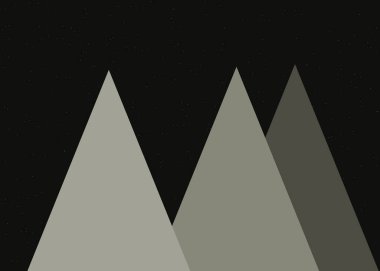 Dağlarla minimalist sanat vektör çizimi kavramı