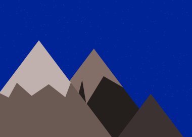Dağlarla minimalist sanat vektör çizimi kavramı