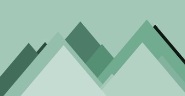 Dağlarla minimalist sanat vektör çizimi kavramı