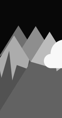 Dağlarla minimalist sanat vektör çizimi kavramı