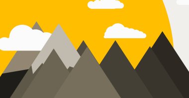 Dağlar panorama soyut rastgele yerleştirilmiş üretken sanat arkaplan çizimi