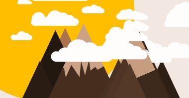 Dağlar panorama soyut rastgele yerleştirilmiş üretken sanat arkaplan çizimi