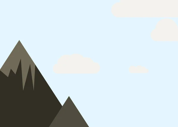 Ilustrasi Vektor Dari Pegunungan Panorama Terhadap Langit Dengan Bentuk Sederhana - Stok Vektor