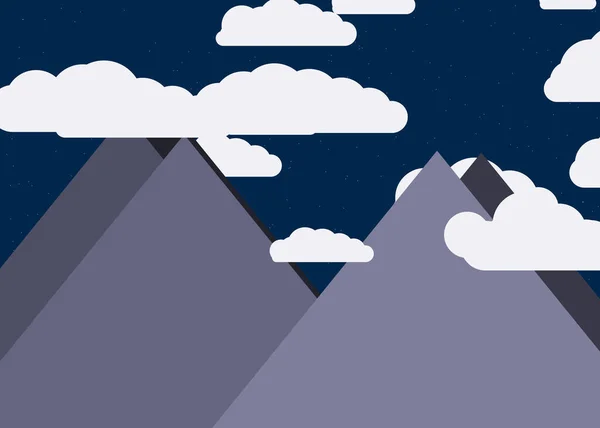 Illustration Vectorielle Des Montagnes Panoramiques Contre Ciel Formes Simples — Image vectorielle