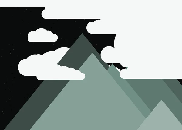 Ilustración Vectorial Montañas Panorámicas Contra Cielo Formas Simples — Vector de stock