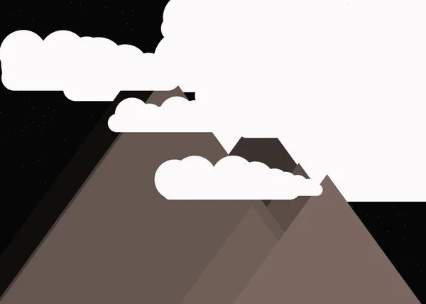 Ilustración Vectorial Montañas Panorámicas Contra Cielo Formas Simples — Vector de stock