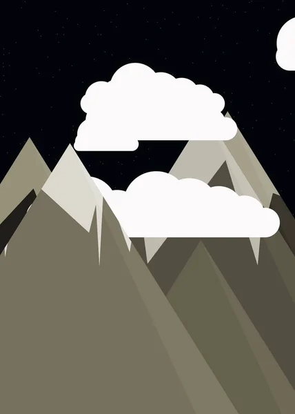 Illustration Vectorielle Art Minimaliste Concept Avec Montagnes — Image vectorielle