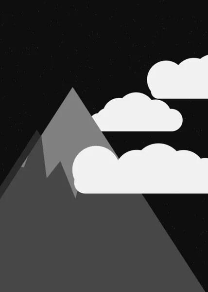 Illustration Vectorielle Art Minimaliste Concept Avec Montagnes — Image vectorielle