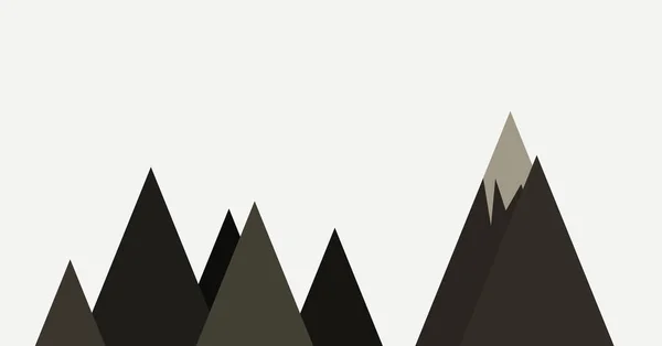 Konsep Gambar Vektor Seni Minimalis Dengan Pegunungan - Stok Vektor