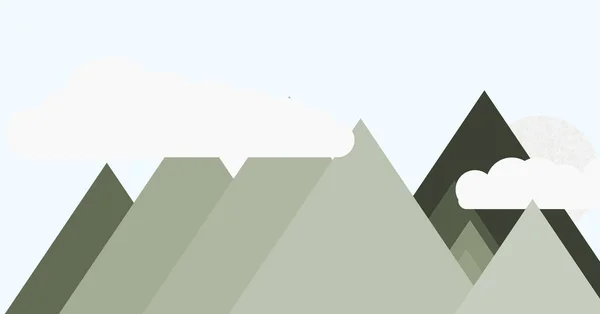 Minimalista Arte Vector Ilustración Concepto Con Montañas — Vector de stock