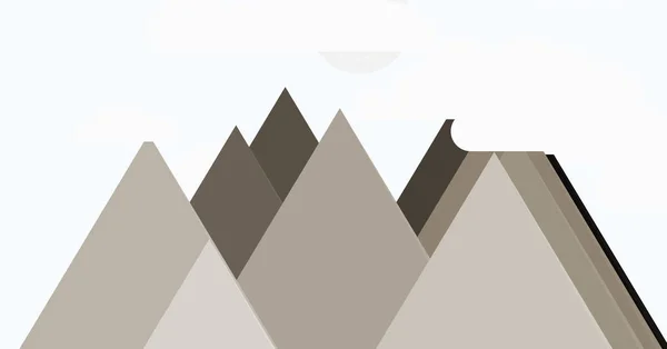 Concetto Minimalista Illustrazione Vettoriale Con Montagne — Vettoriale Stock
