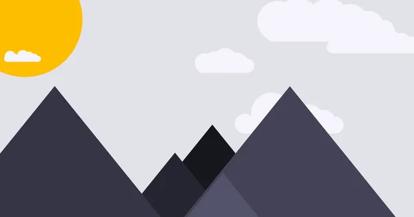 Minimalista Arte Vector Ilustración Concepto Con Montañas — Archivo Imágenes Vectoriales