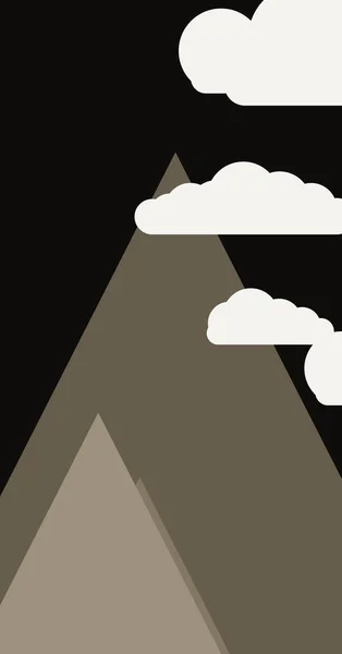 山とミニマリズムアートベクトルイラストコンセプト — ストックベクタ