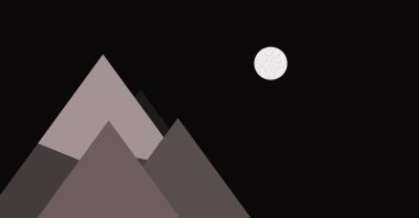 Dağlar panorama soyut rastgele yerleştirilmiş üretken sanat arkaplan çizimi