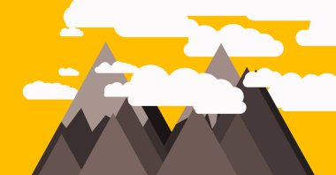 Dağlar panorama soyut rastgele yerleştirilmiş üretken sanat arkaplan çizimi