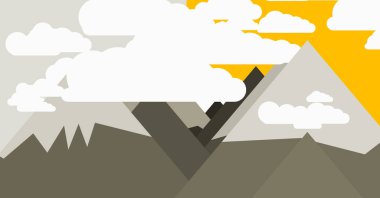 Dağlar panorama soyut rastgele yerleştirilmiş üretken sanat arkaplan çizimi