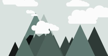 Dağlar Panorame Soyut Rasgele Yerleştirilmiş Üretici Sanat arkaplan illüstrasyonu