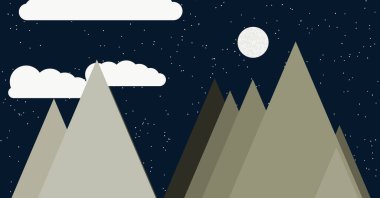 Dağlar Panorame Soyut Rasgele Yerleştirilmiş Üretici Sanat arkaplan illüstrasyonu