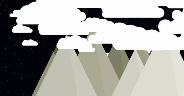 Berg Panorama Abstrakt Slumpmässigt Placerade Generativ Konst Bakgrund Illustration — Stock vektor