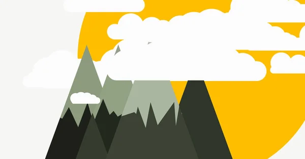 Hory Panorame Abstrakt Náhodné Umísťované Generativní Umění Pozadí Ilustrace — Stockový vektor