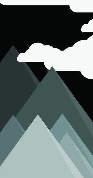 Berge Panorama Abstrakt Zufällig Platziert Generative Kunst Hintergrundillustration — Stockvektor